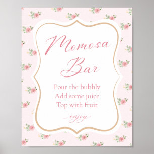 Poster Tea Party Baby shower Momosa Bar