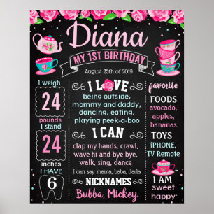 Poster Tea Party Premier anniversaire Conseil de fête
