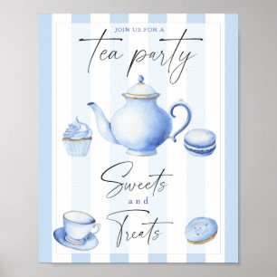 Poster Tea Party - sucreries et friandises baby shower