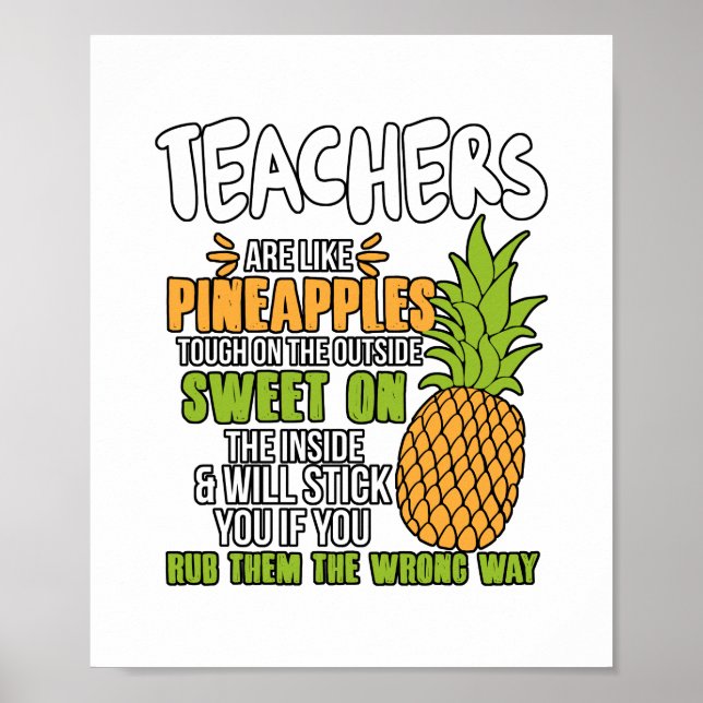 Poster Teacher Are Like Pineapples. (Devant)