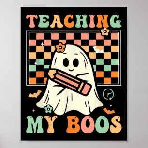 Poster Teacher Cute Ghost Enseignant Super Halloween Teac