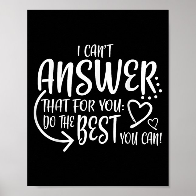 Poster Teacher Test Day Gift Testing Quote State Exam Lad (Devant)