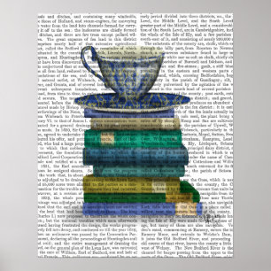 Poster Teacup et livres
