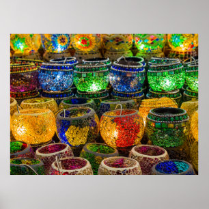 Poster Tealights sur un bazar à Istanbul (Turquie)