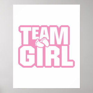 Poster Team Girl Baby shower Genre Revela Party Rose