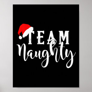 Poster Team Naughty - Team Nice Funny Christmas Couple Ma