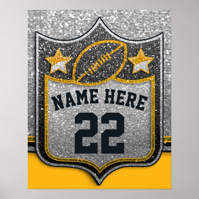 Poster Team Sports Black & Gold Parties scintillant Colle (Devant)