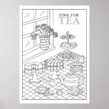 Teatime Tea Party Qualité do-it-yourself Colorier