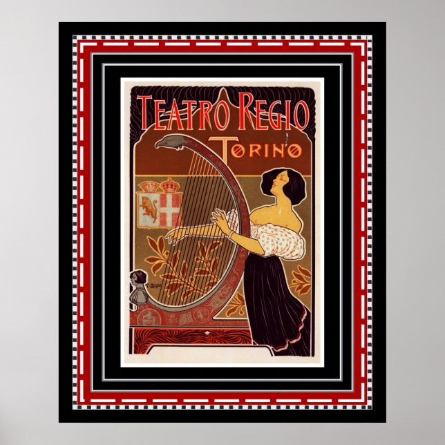 Poster Teatro Regio Torino Art Deco Print (Vorne)