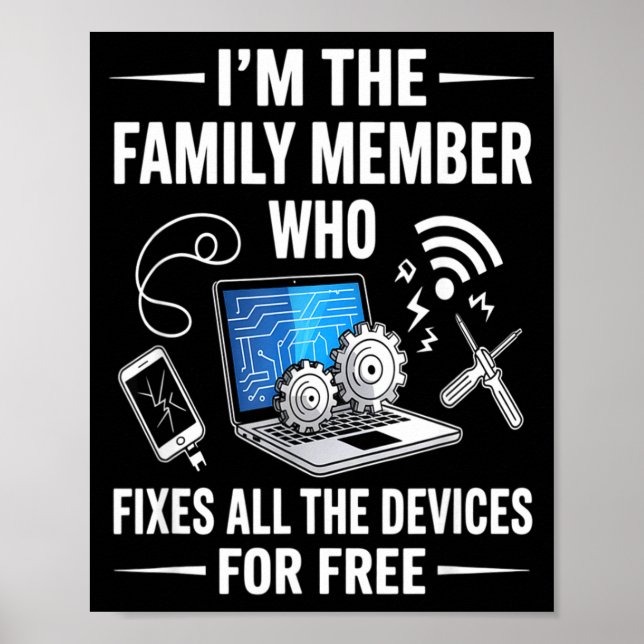 Poster Tech Suprt Design For Men, Boys, Dad. Funny Meme  (Devant)