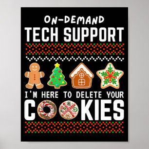 Poster Tech Suprt Supprimer les Cookies Dessin Drôle Noël