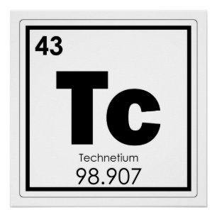 Poster Technetium élément chimique symbole chimie formu