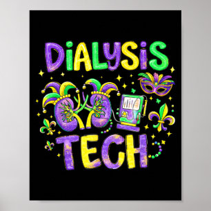 Poster Technicien de dialyse Infirmière Mardi Gras Illust