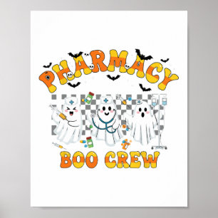 Poster Technicien de fantôme de Boo de la pharmacie rétro