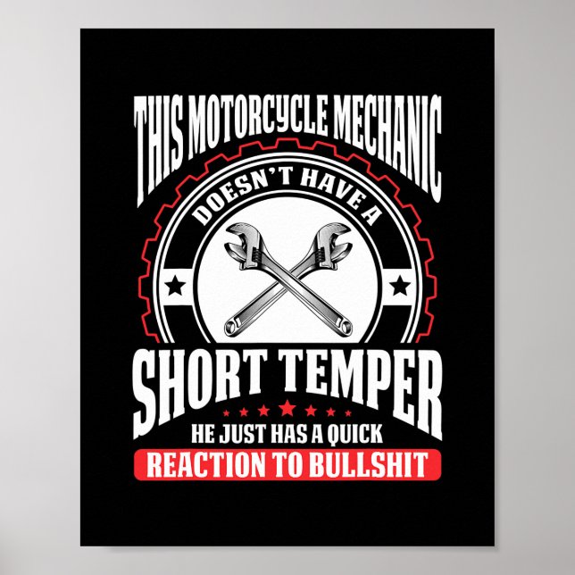 Poster Technicien en moto Mécanicien en moto (Devant)