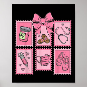 Poster Technicien en pharmacie Stamp Bow Pharmacy Pill Cp