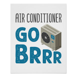 Poster Technicien HVAC Tech Climatiseur Aller Brr