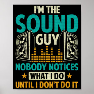 Poster Technicien Ingénieur du Son Mari Papa Drôle Dj Dis