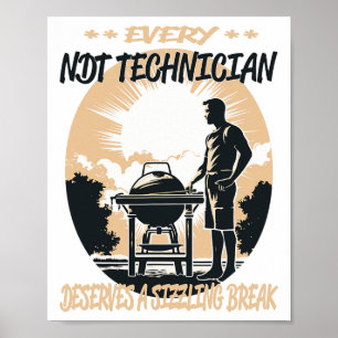 Poster Technicien Ndt Funny Barbecue Chef Ou Grill Amusan