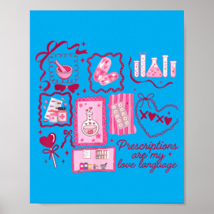 Poster Technicienne en pharmacie pour la Saint-Valentin