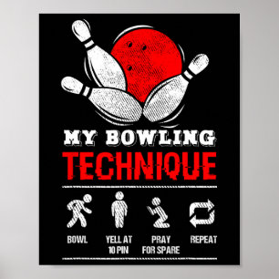 Poster Technique de Bowling championne de championnat de 