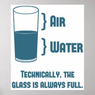 Poster Techniquement, Le Verre Est Toujours Plein