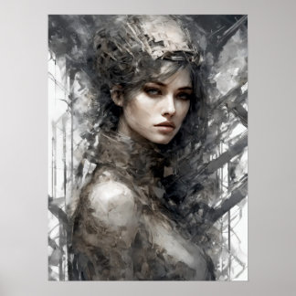 Poster Techno Traces : Machine Femme
