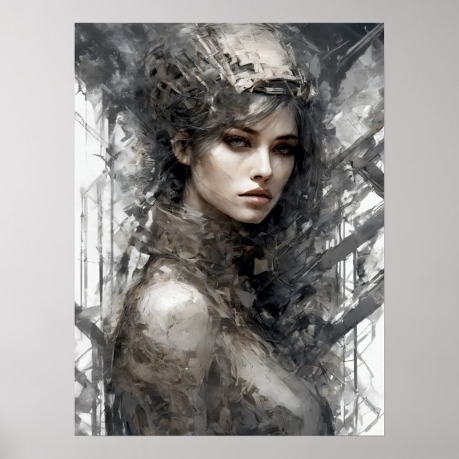 Poster Techno Traces : Machine Femme (Devant)