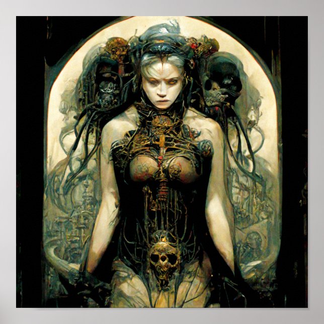 Poster Technologie biologique Femme Imaginaire Sci-Fi (Devant)