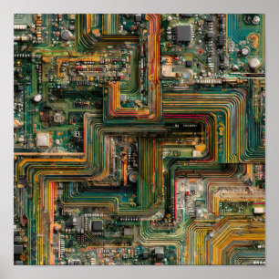 Poster Technologie fracturée sans couture : Cartes de cir