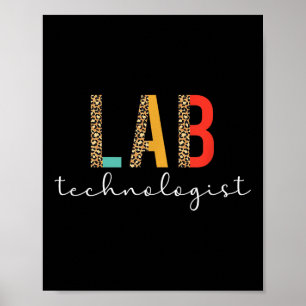 Poster Technologue de laboratoire Boho Léopard Technologu