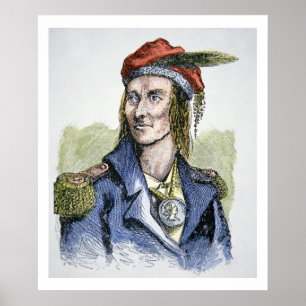 Poster Tecumseh (1768-1813) (gravure colorée)