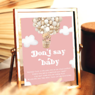 Poster Teddy Bear Balloon rose Dont Dire Baby Game