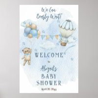 Teddy Bear Balloons Garçon Bearly Wait Baby shower