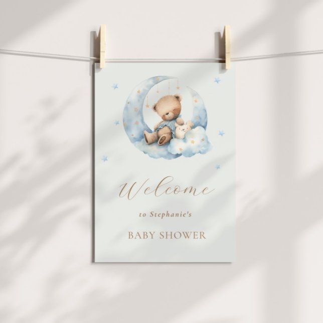 Poster Teddy Bear Lune sur le Baby shower de la Lune (Créateur téléchargé)