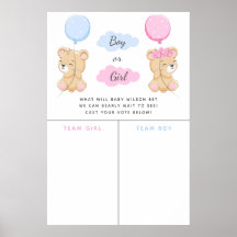 Teddy Bear Thème Sexe Révéler Voter Signal