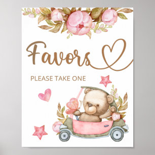 Poster Teddy ours nous pouvons attendre le signe des Favo