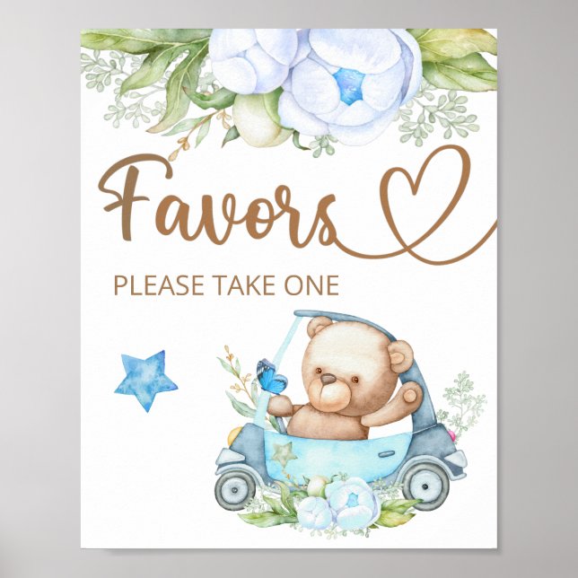 Poster Teddy ours nous pouvons attendre le signe des Favo (Devant)