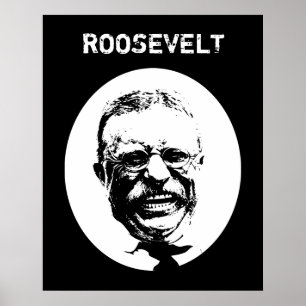 Poster Teddy Roosevelt — Noir et blanc