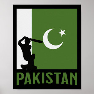 Poster Tee de cricket pakistanais Cricket pakistanais