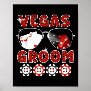 Poster Tee de marié à Las Vegas pour enterrement de vie d