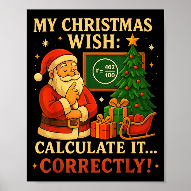 Poster Tee drôle 67 Noël Math 67 Mème – Professeur 6 7  (Devant)