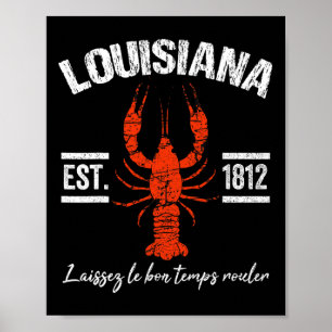 Poster Tee Mardi Gras écrevisses de Louisiane hommes de l