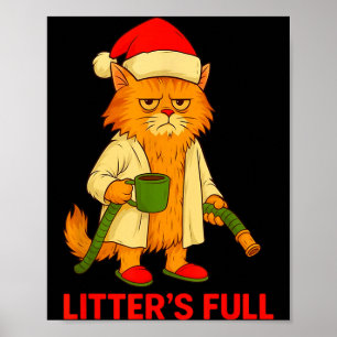 Poster Tee Parodie Chat Litière Pleine _2