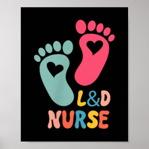 Poster Tee-shirt d'infirmière de travail et d'accouchemen