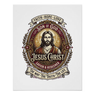 Poster Tee-shirt graphique Jésus Antiques Heirloom Art ch