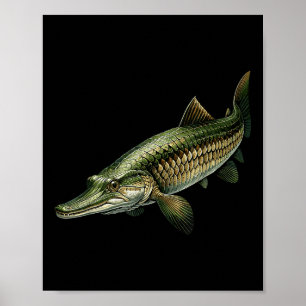 Poster Tee-shirt Poisson Alligator Gar Vintage Graphique