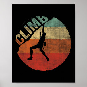 Poster Tee-shirt vintage de grimpeur de montagne pour l'e
