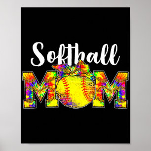 Poster Tee Softball Maman Tee Softball Jour Vibes Mothe