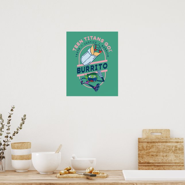 Poster Teen Titans Go ! Beast Boy "Truth Justice Burrito" (Cuisine)